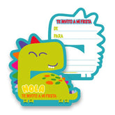 TARJETA DE INVITACION DINO x 6